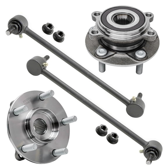 Detroit Axle - Front Wheel Hub Bearings + Sway Bars End Links Replacement for 2014-2017 2018 Mazda 3 Sport - 4pc Set