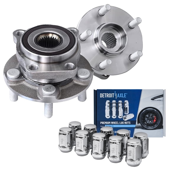 Detroit Axle - Front Wheel Hub Bearings Wheel Lug Nuts Replacement for Impreza Forester XV Crosstrek