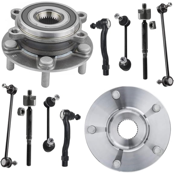 Detroit Axle - Front Wheel Hub and Bearings + Tie Rod Ends + Sway Bar End Links Replacement for 2014-2017 Mazda 6