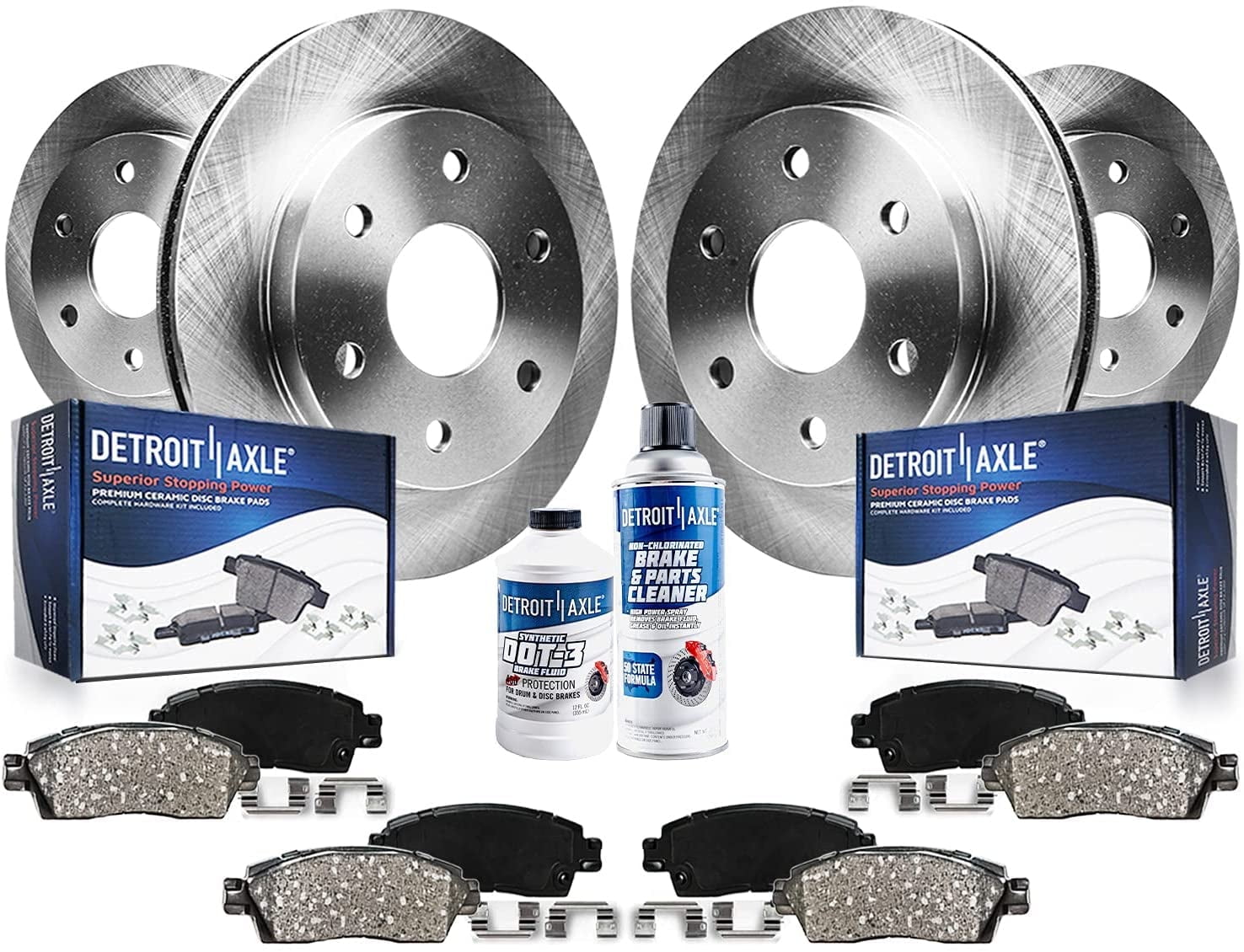 Front & Rear Brake Rotors + Brake Pads for Chevy Trailblazer