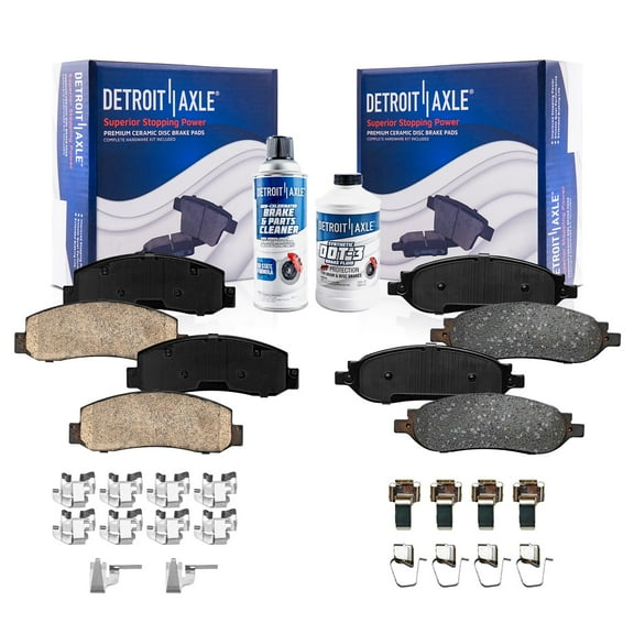 Detroit Axle - Front and Rear 6pc Brake Pads for 2005-2007 Ford F-250 F-350 Super Duty 2005 2006 2007, 4 Ceramic Brakes Pads Replacement