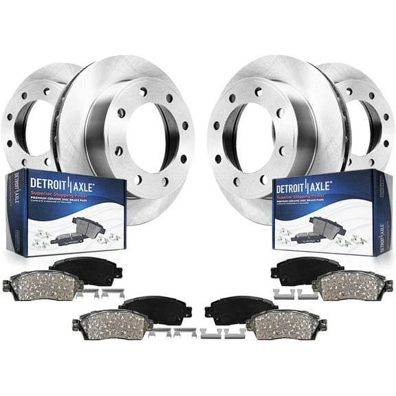 Detroit Axle - Front Rear Disc Rotors Brake Pads for Chevrolet Silverado GMC Sierra 2500HD Suburban Avalanche Yukon XL 2500 Hummer H2: 12.79 inch Front and 12.99 inch Rear Rotor