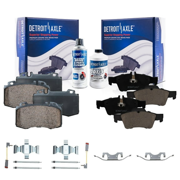 Detroit Axle - Front and Rear Ceramic Brake Pads Replacement for Mercedes-Benz CL500 CLS500 CLS550 E350 E500 E550 S350 S430 S500 SL500 SL550