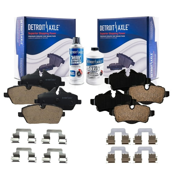 Detroit Axle - Front and Rear Ceramic Brake Pads for 2007-2015 Mini Cooper, Replacement 2008 2009 2010 2011 2012 2013 2014 Cooper Ceramic Brake Pads