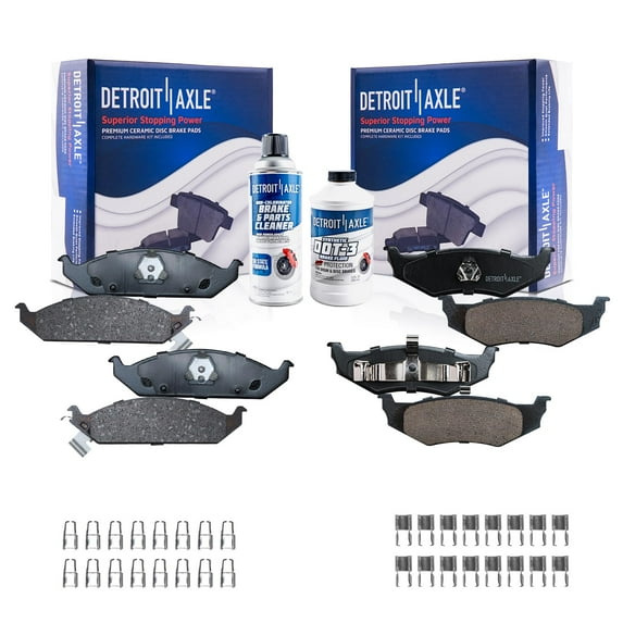 Detroit Axle - Brake Pads for Ford Taurus 1994-2002, Mercury Sable 1994-2000, Lincoln Continental 1993-1994, Ceramic Brake Pads Front and Rear Replacement