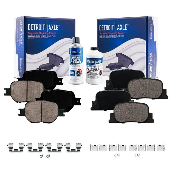 Detroit Axle - Front and Rear Ceramic Brake Pads with Hardware Replacement for 2005-2010 Scion tC