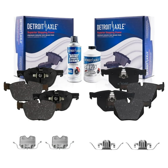 Detroit Axle - 6pc Front and Rear Ceramic Brake Pads with Hardware for 2007-2018 BMW X5 2010-2018 X6