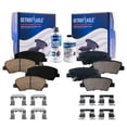 thumbnail image 1 of Detroit Axle - Brake Pads for 2012-2017 Hyundai Accent Kia Rio 2015 Dodge Attitude, 2013 2014 2016 Ceramic Brake Pads w/ Hardware Front Rear Replacement, 1 of 7