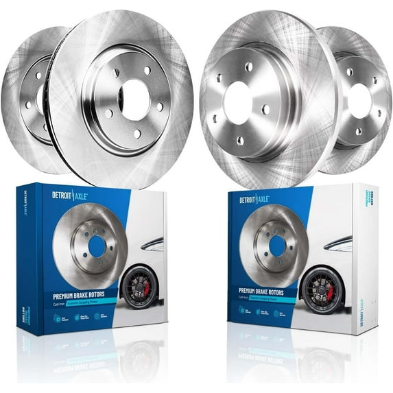 Detroit Axle - 4pc Brake Rotors for 02-05 Mercury Mountaineer Ford Explorer, Front and Rear Disc Brake Rotors 2002 2003 2004 2005 Replacement