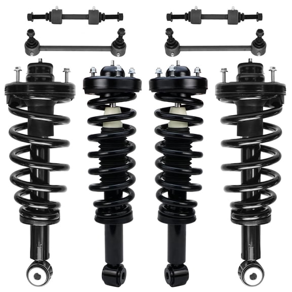 Detroit Axle - 8pc Struts Kit for 2007-2013 Ford Expedition Lincoln Navigator, 4 Front Rear Struts w/Coil Spring 4 Sway Bar Links Replacement Shock Assembly