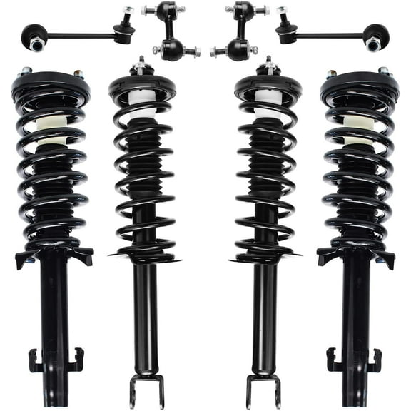 Detroit Axle - Front and Rear Struts w/Coil Springs Sway Bar End Links Replacement for 2008-2012 Honda Accord 2.4L Sedan Coupe - 8pc Set