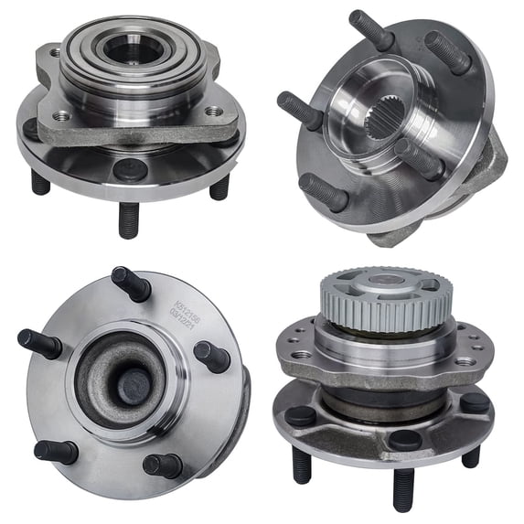Detroit Axle - 4pc Front and Rear Wheel Bearing and Hub Assembly with 15" Wheels for 1996-2000 Dodge Caravan Grand Caravan Chrysler Town & Country Plymouth Voyager Grand Voyager 5 Lugs