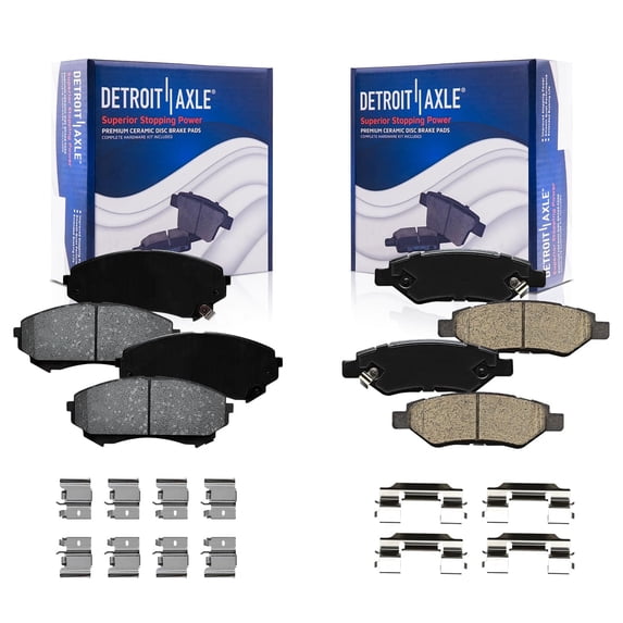 Detroit Axle - Front & Rear Brake Pads for 2008-2014 Cadillac CTS, Ceramic Brake Pads w/Hardware 2008 2009 2010 2011 2012 2013 2014