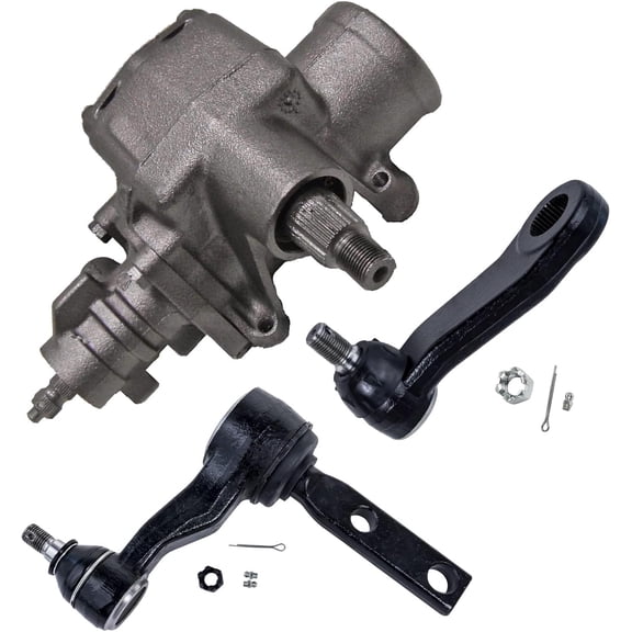 Detroit Axle - Gear Box Kit for 1997-2003 Ford F-150 2001-2002 Expedition 1998-1999 F-250, Power Steering Gear Box, Front Steering Pitman Arm, Idler Arm w/ 2.48" Bolt Pattern Replacement