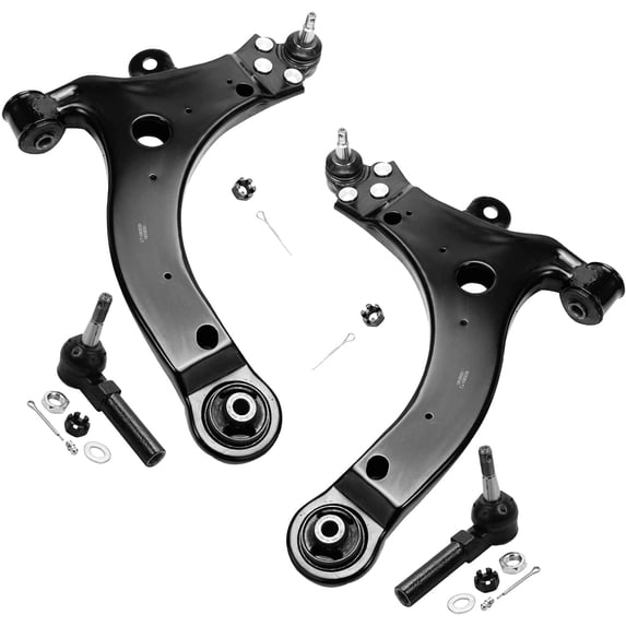 Detroit Axle - 4pc Front End Kit for Buick Allure Century LaCrosse Regal Chevy Impala Monte Carlo Pontiac Grand Prix 2 Lower Control Arms w/ Ball Joints 2 Outer Tie Rods Replacement