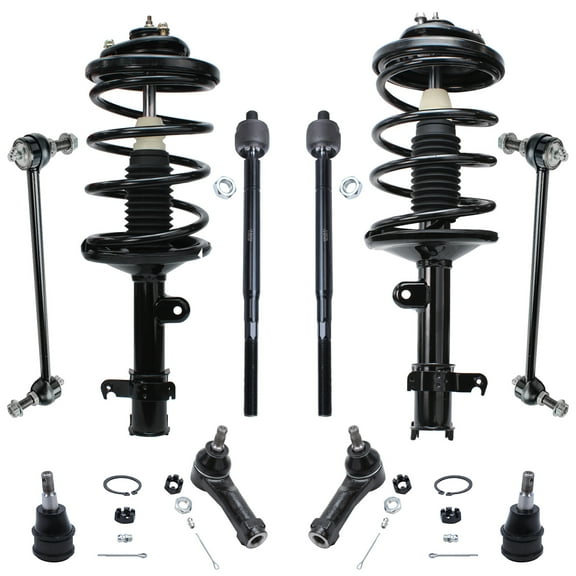 Detroit Axle - New 10-Piece Front Suspension Kit - 2 Lower Ball Joints, 2 Redy-Struts, 2 Sway Bar End Links, All 4 Inner Outer Tie Rod End Links For - 1999 200 2001 Honda Odyssey