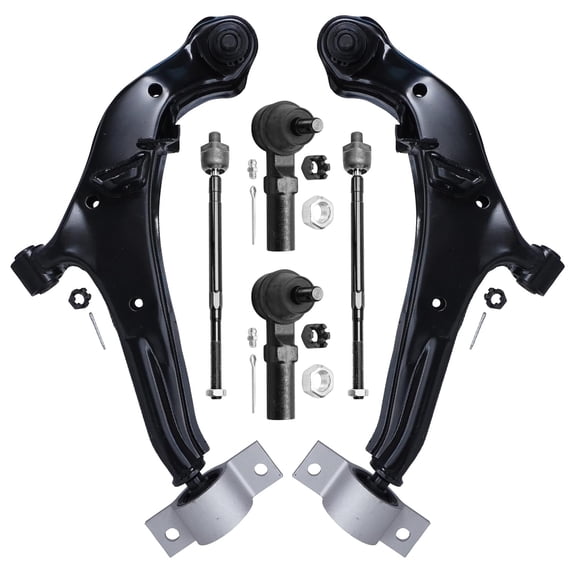 Detroit Axle - 6pc Front End Suspension Kit for 2000-2003 Nissan Maxima, 2000-2001 Infiniti I30, 2002-2004 I35, 2 Lower Control Arms w/Ball Joints 4 Tie Rods Replacement