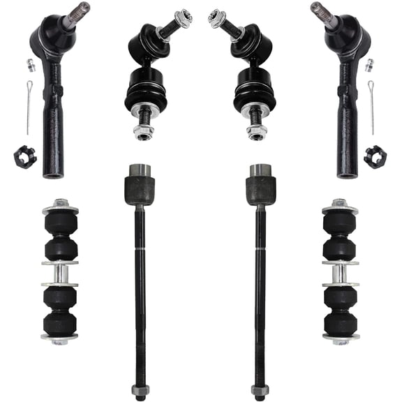 Detroit Axle - 8pc Front Suspension Kit for 97-05 Chevy Cavalier Pontiac Sunfire, 4 Tie Rod Ends 2 Stabilizer Sway Bars 2 Lower Ball Joints 1997 1998 1999 2000 2001 2002 2003 2004 2005 Replacement