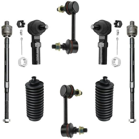Detroit Axle - New 8pc Kit: (2) Sway Bar Links and All (4) Inner and Outer Tie Rod Links w/ Tie Rod Rack Boots for [2000-01 Infiniti i30] [2002-04 Infiniti i35] [2000-03 Maxima]