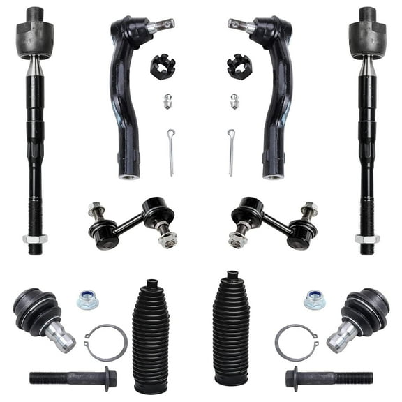 Detroit Axle - Front 10pc Suspension Kit for 2004-2019 Nissan Armada Pathfinder Armada Infiniti QX56, 2004-2015 Titan, 2 Sway Bars 4 Tie Rods 2 Lower Ball Joints 2 Boots Replacement
