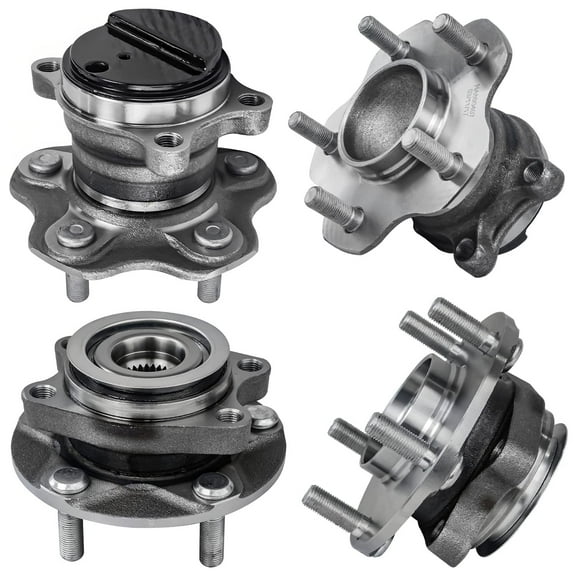 Detroit Axle - New Set All (4) Front and Rear Wheel Hubs and Bearings compatible for Nissan Juke Leaf FWD