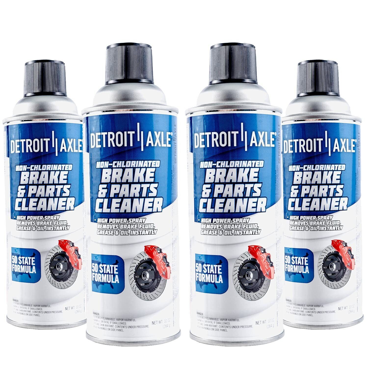 Detroit Axle - Non Chlorinated Brake Parts Cleaner Bottle 10oz High Power Spray - 4pc Set