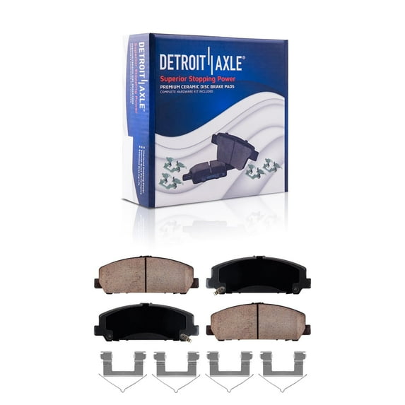 Detroit Axle - Front Brake Pads for 2011-2024 Nissan TITAN 2014-2024 INFINITI QX80 2012-2024 Armada Ceramic Brake Pads w/ Hardware 2013 2014 2015 2016 2017 2018 2019 2020 Replacement