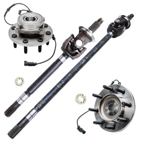 Detroit Axle - Pair (2) Front CV Axle Shafts Pair (2) Front Wheel Hub and Bearing Assembly Replacement for 2006 2007 2008 Dodge Ram 1500 2500 3500-4WD 8-Lug Wheel Models