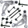 thumbnail image 1 of Detroit Axle - Pair (2) Front Lower Control Arm Assemblies w/Ball Joints and Front & Rear Sway Bar End Links & Inner Outer Tie Rod Ends - Soft Ride Suspension Only Fits select: 2003-2005 CADILLAC CTS, 1 of 6