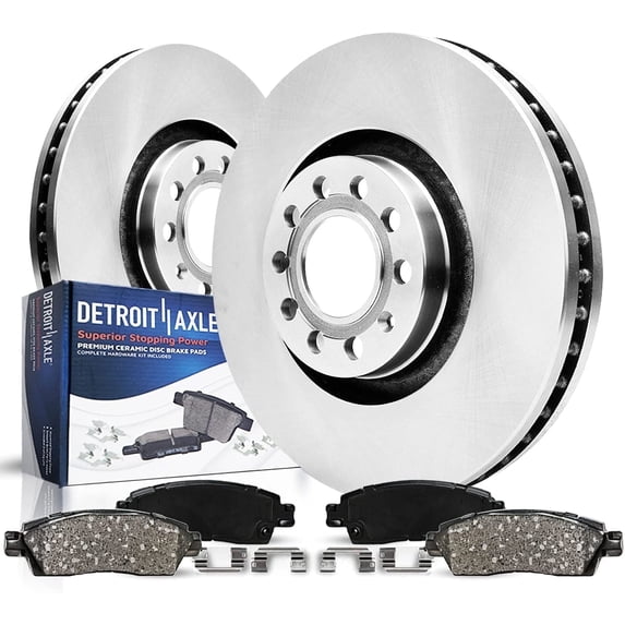 Detroit Axle - Front Brake Kit for 2011-2013 2016-2018 Volkswagen Jetta Disc Brake Rotors Ceramic Brake Pads: 11.02" Front Rotors