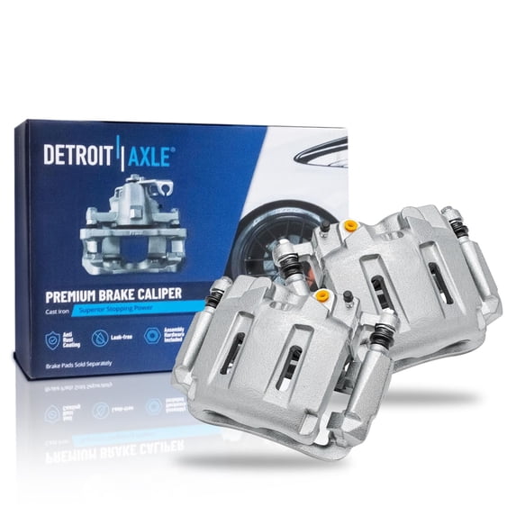 Detroit Axle - Pair Front Brake Calipers with Bracket for 2005-2012 Ford F-250 F-350 Super Duty 2006 2007 2008 2009 2010 2011