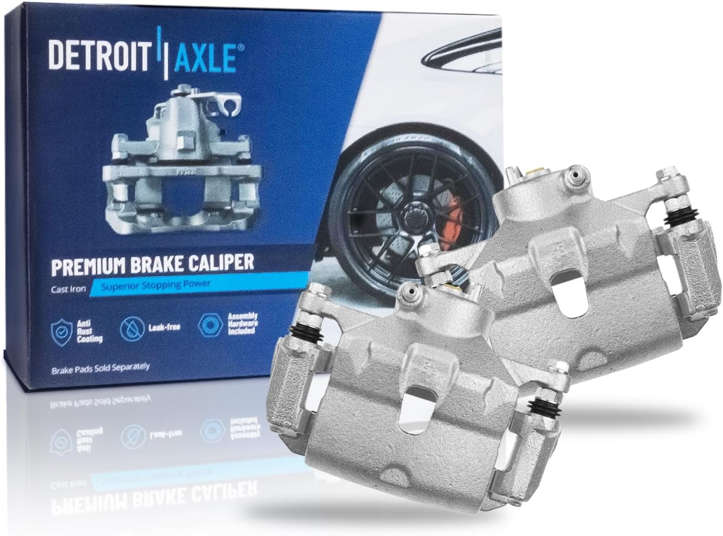 Detroit Axle - Pair Front Disc Brake Calipers w/Brackets Replacement for 2014 2015 2016 2017 2018 Kia Soul Naturally Aspirated