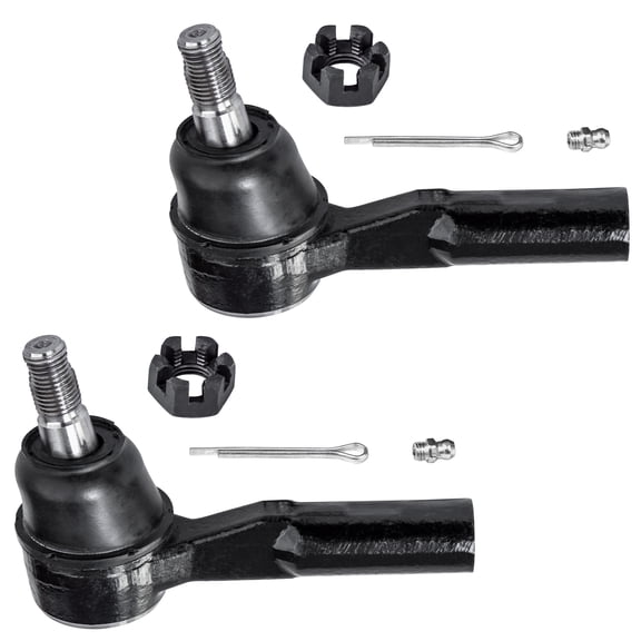Detroit Axle - Pair Front Outer Tie Rods for 2006-2007 Chevy Colorado GMC Canyon, 2007-2008 Isuzu i-290 i-370, 14mm Thread Outer Tie Rod Ends Replacement [with 14mm Thread Tie Rods]