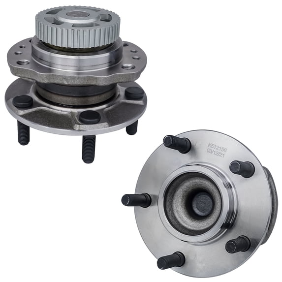 Detroit Axle - Pair Rear Wheel Bearing and Hub Assembly for 1996-2000 Dodge Caravan Grand Caravan Chrysler Town & Country Plymouth Voyager Grand Voyager FWD 5 Lugs without 14" Wheel 512156