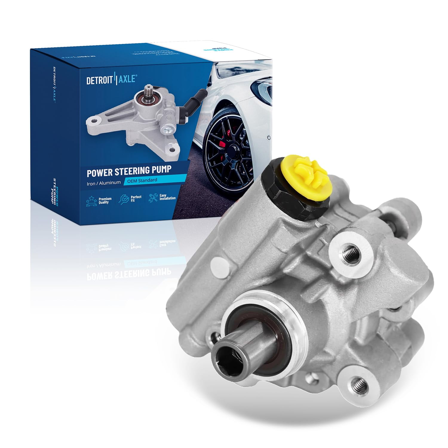 Detroit Axle - Power Steering Pump for 2011-2020 Dodge Grand Caravan Chrysler Town & Country Ram C/V, 20-21 Voyager, 2011 2012 2013 2014 2015 2016 2017 2018 2019 2020 Steering Pump Replacement 20-1042
