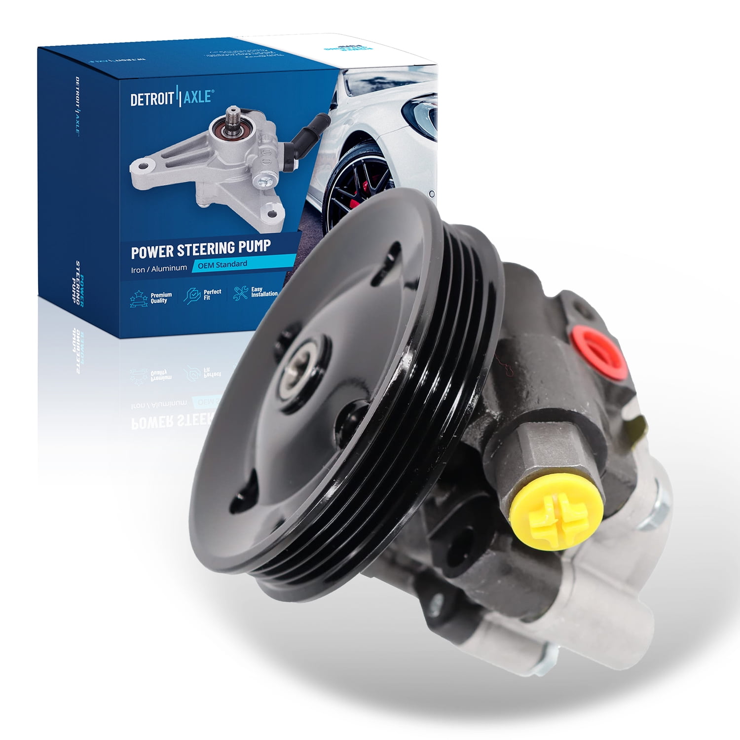 Detroit Axle - Power Steering Pump for 02-06 Toyota Camry Lexus ES300 ES330 Power Steering Pump with Pulley 2003 2004 2005 Replacement 21-5287