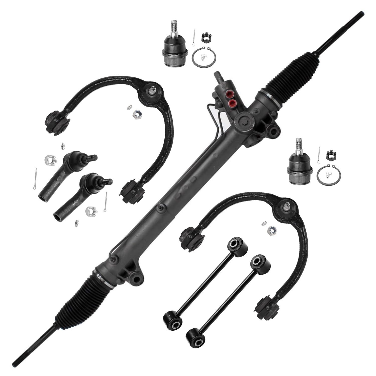 Detroit Axle 3-Piece Rack & Pinion Kit For 2003-2006 Toyota Sequoia & Tundra | Power Steering Rack With Tie Rods