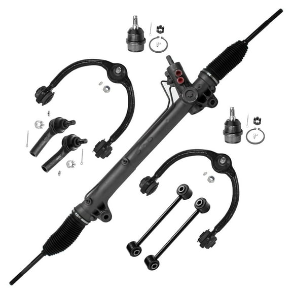 Detroit Axle - 9pc Rack and Pinion Upper Control Arms Kit for Jeep Grand Cherokee Commander