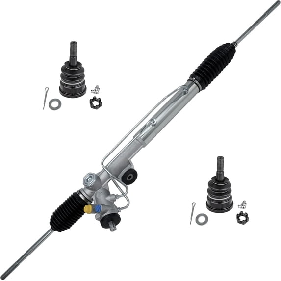 Detroit Axle - Power Steering Rack and Pinion + Front Lower Ball Joints Replacement for 1984-1987 Chevrolet Corvette - 3pc Set