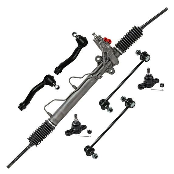 Detroit Axle - Power Steering Rack and Pinion Sway Bars Outer Tie Rods Lower Ball Joints Replacement for 2005-2009 Kia Sportage Hyundai Tucson