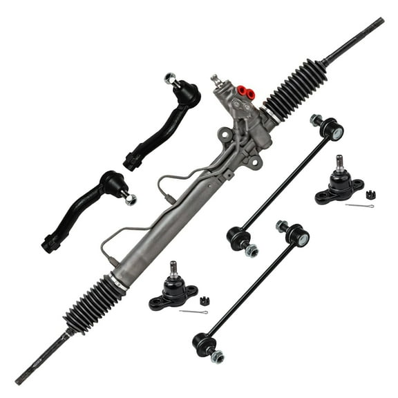 Detroit Axle - Power Steering Rack and Pinion Sway Bars Outer Tie Rods Lower Ball Joints Replacement for 2005-2009 Kia Sportage Hyundai Tucson