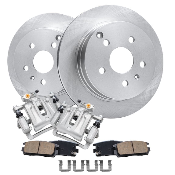 Detroit Axle - REAR Brake Kit for 2010-2017 Chevy Equinox GMC Terrain Disc Brake Calipers Replacement Brake Rotors 2011 2012 2013 2014 2015 2016 Ceramic Brakes Pads