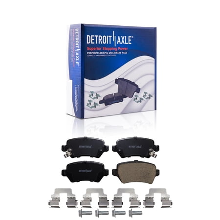 Detroit Axle - REAR Ceramic Brake Pads w/Hardware Kit for 2008-2009 Saturn Astra