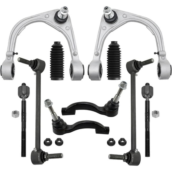 Detroit Axle - RWD 10pc Front End Suspension Kit for 2014 2015 Cadillac CTS, 2 Upper Control Arms with Ball Joint 4 Inner and Outer Tie Rods 2 Sway Bar Links 2 Boots Replacement