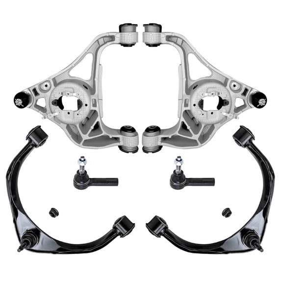 Detroit Axle - RWD 6pc Front End Kit for 2013-2018 Ram 1500, 2019-2024 Ram 1500 Classic, 4 Lower & Upper Control Arms with Ball Joints 2 Outer Tie Rods Replacement