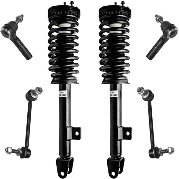 Detroit Axle -  6pc RWD Front Struts Kit for 2005-2010 Chrysler 300 2006-2010 Dodge Charger 2005-2008 Magnum, Complete 2 Struts with Coil Spring 2 Front Sway Bars 2 Outer Tie Rods Replacement
