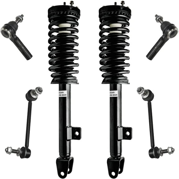 Detroit Axle - RWD 6pc Front Struts Kit for 05-10 Chrysler 300 Dodge Charger Magnum 2005 2006 2007 2008 2009 2010 Complete 2 Struts w/Coil Spring 2 Front Sway Bars 2 Outer Tie Rods Replacement