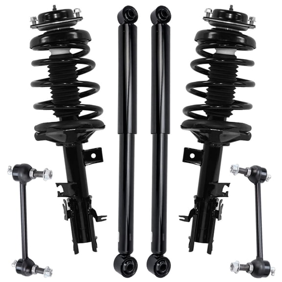 Detroit Axle - RWD 6pc Struts Shocks Kit for 2002 2003 2004 Nissan Pathfinder 2 Front Struts with Coil Spring 2 Front Sway Bar Links 2 Rear Shock Absorbers Replacement Suspension