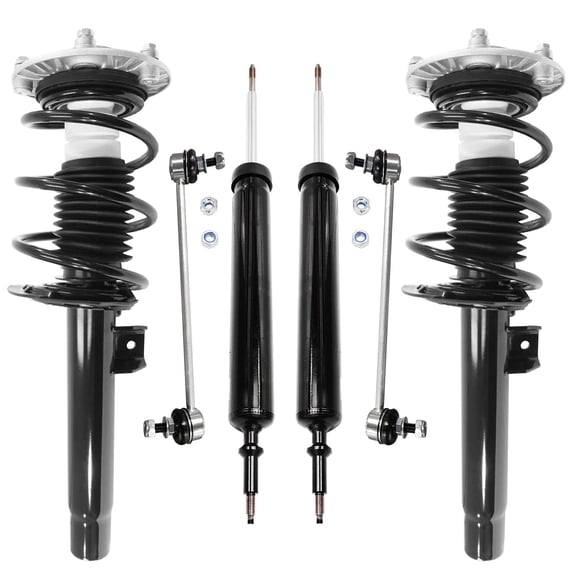 Detroit Axle - RWD 6pc Struts Shocks Kit for 2012-2013 BMW 328i, 2 Front Struts with Coil Spring Assembly 2 Rear Shock Absorbers 2 Front Sway Bar End Links Replacement Suspension Kit