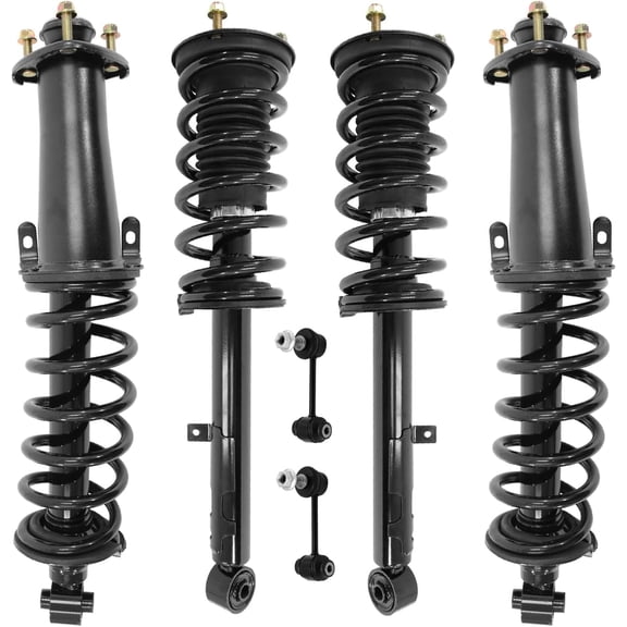 Detroit Axle - RWD 6pc Struts Sway Bars for 2006 Lexus GS300 2007-2011 GS350, 4 Front and Rear Strut with Coil Spring Assembly 2 Rear Sway Bar End Link Suspension Kit Replacement